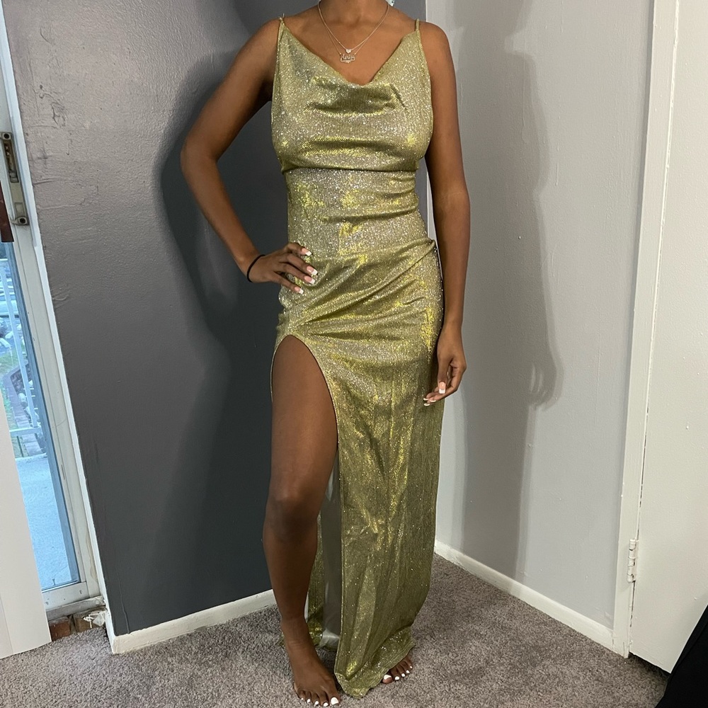Metallic dress from pretty little thing